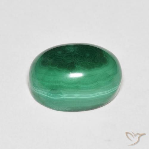 Malaquita Verde médio Natural 6.20ct, oval, Opaco