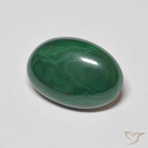 Malaquita Verde médio Natural 6.57ct, oval, Opaco