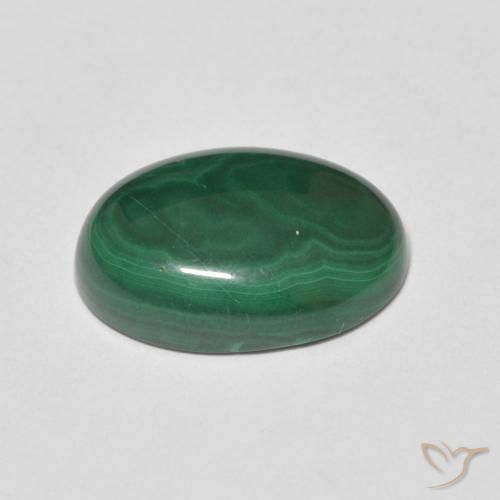 Malaquita Verde médio Natural 6.57ct, oval, Opaco