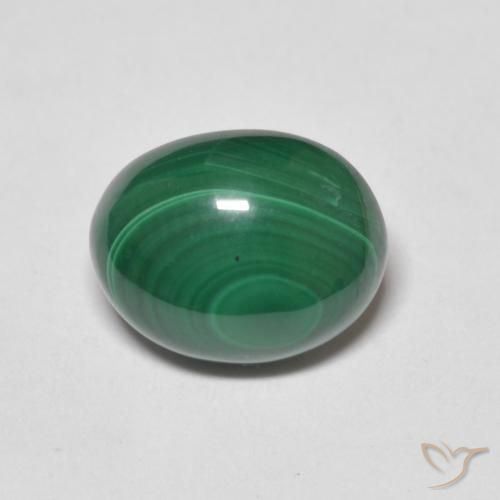 4.39ct Natural Verde médio Malaquita, oval, Opaco