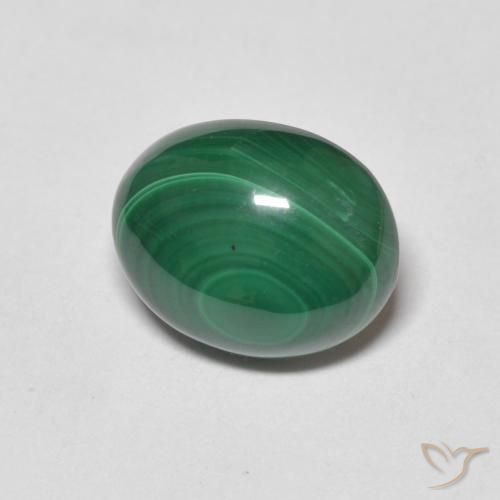 Malaquita Verde médio Natural 4.39ct, oval, Opaco