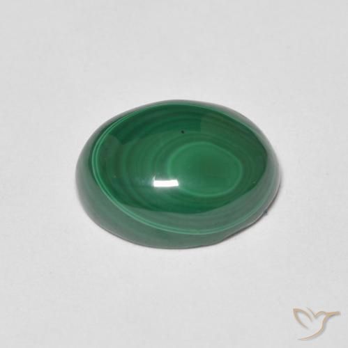 Malaquita Verde médio Natural 4.39ct, oval, Opaco