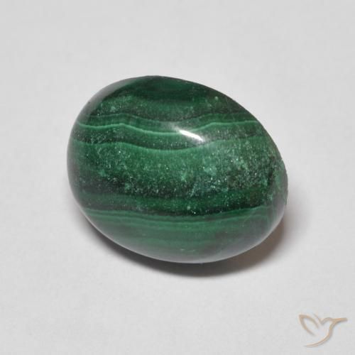 Malaquita Verde Natural 4.98ct, oval, Opaco