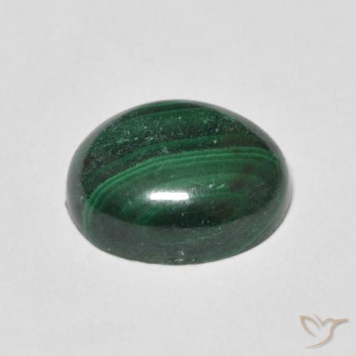 Malaquita Verde Natural 4.98ct, oval, Opaco