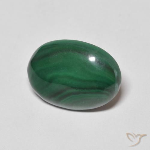 Malaquita Verde médio Natural 9.48ct, oval, Opaco