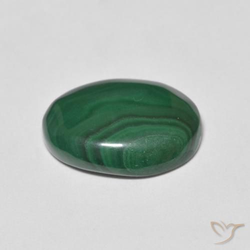 Malaquita Verde médio Natural 9.48ct, oval, Opaco