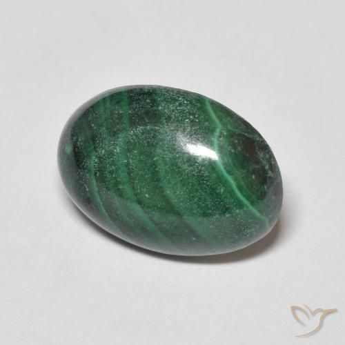 Malaquita Verde médio Natural 5.64ct, oval, Opaco