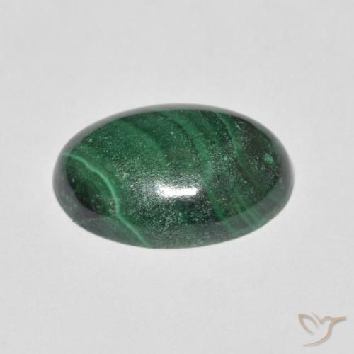 Malaquita Verde médio Natural 5.64ct, oval, Opaco