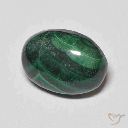 Malaquita verde pinho Natural 8.86ct, oval, Opaco