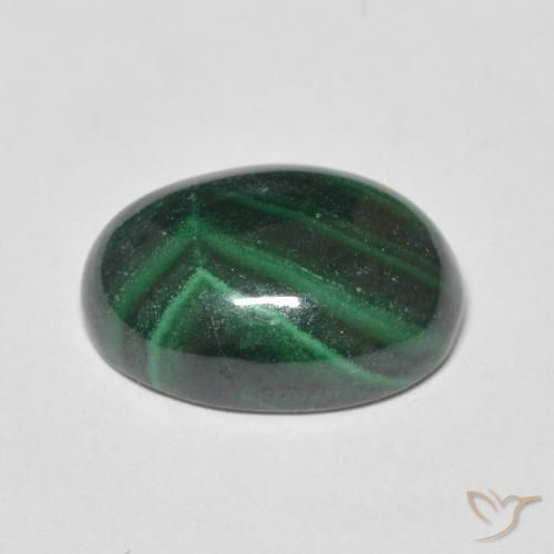 Malaquita verde pinho Natural 8.86ct, oval, Opaco