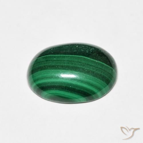 Malaquita Verde médio Natural 4.79ct, oval, Opaco