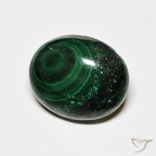 Malaquita Verde escuro Natural 6.86ct, oval, Opaco