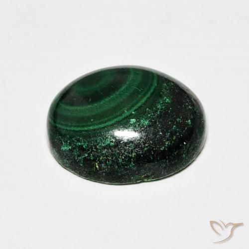 Malaquita Verde escuro Natural 6.86ct, oval, Opaco