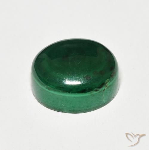 Malaquita Verde médio Natural 9.37ct, oval, Opaco