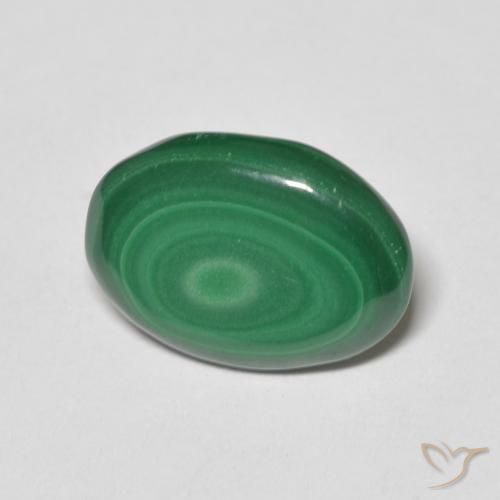 Malaquita Verde médio Natural 4.84ct, oval, Opaco