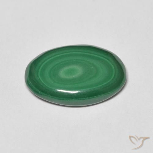 Malaquita Verde médio Natural 4.84ct, oval, Opaco