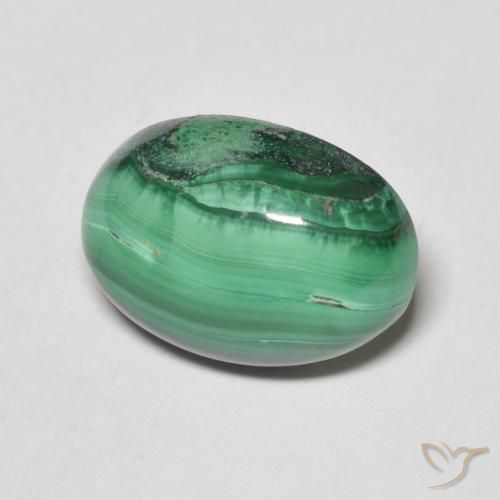 Malaquita Verde médio Natural 7.31ct, oval, Opaco