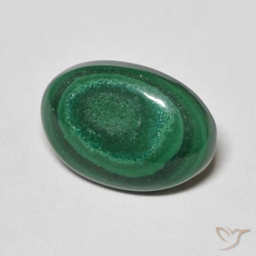 Malaquita Verde médio Natural 6.22ct, oval, Opaco