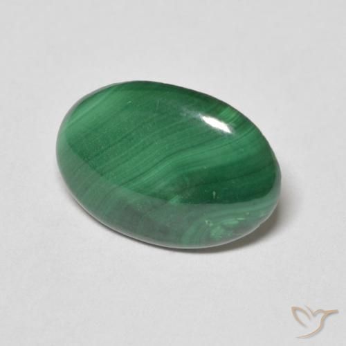 Malaquita Verde Natural 3.67ct, oval, Opaco