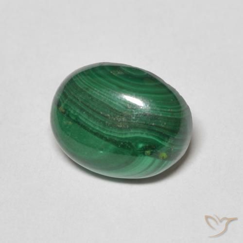 Malaquita Verde médio Natural 3.17ct, oval, Opaco