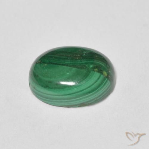 Malaquita Verde médio Natural 3.17ct, oval, Opaco