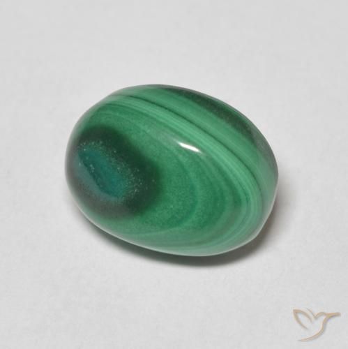 Malaquita Verde Natural 4.75ct, oval, Opaco