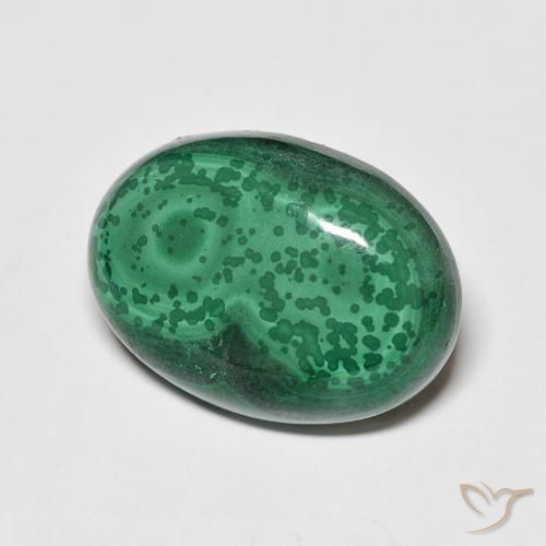 Malaquita Verde Natural 21.52ct, oval, Opaco
