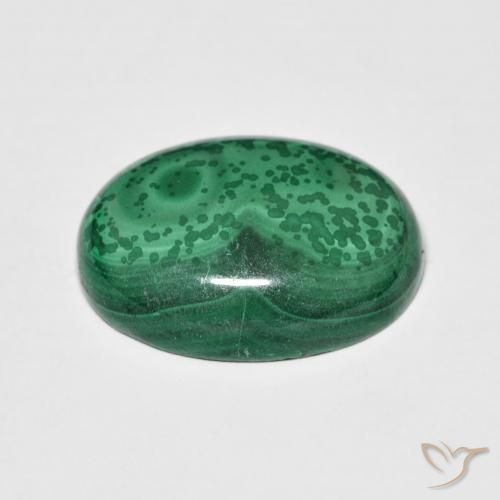Malaquita Verde Natural 21.52ct, oval, Opaco