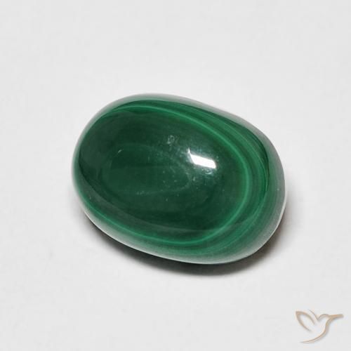 Malaquita Verde escuro Natural 4.25ct, oval, Opaco