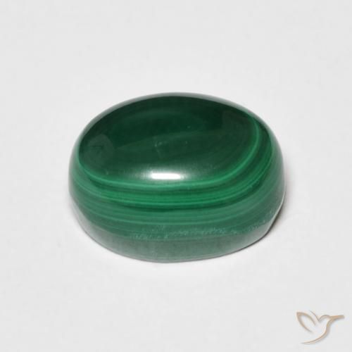 Malaquita Verde escuro Natural 4.25ct, oval, Opaco
