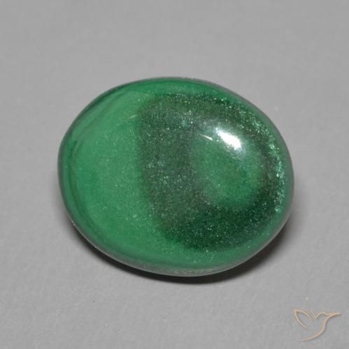 Malaquita Verde Natural 2.86ct, oval, Opaco