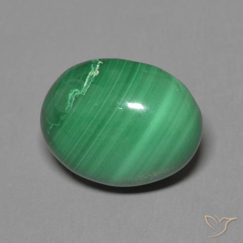 Malaquita Verde médio Natural 4.13ct, oval, Opaco