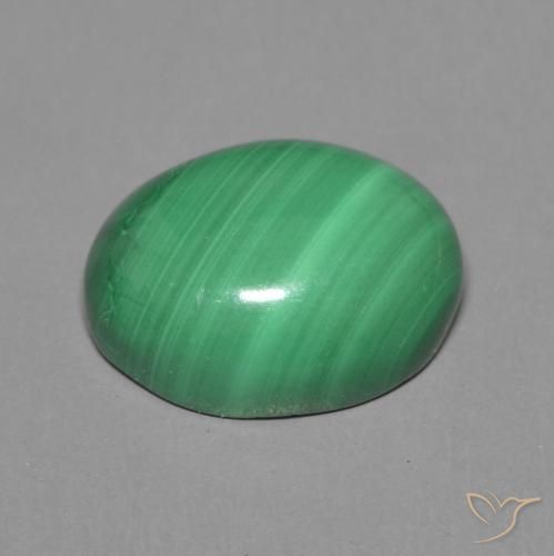 Malaquita Verde médio Natural 4.13ct, oval, Opaco