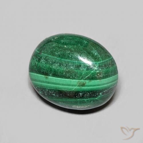 Malaquita Verde Natural 6.90ct, oval, Opaco