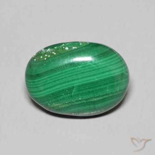5.57ct Natural Verde Malaquita, oval, Opaco