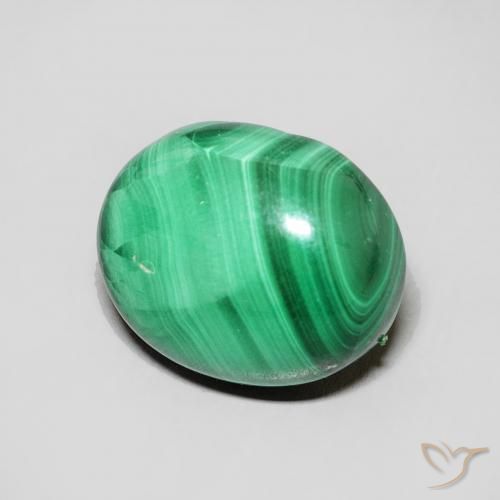 Malaquita Verde médio Natural 6.68ct, oval, Opaco