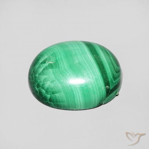 Malaquita Verde médio Natural 6.68ct, oval, Opaco