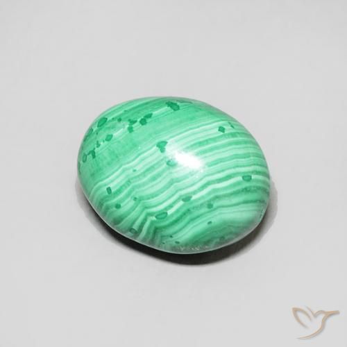 Malaquita Verde Natural 2.54ct, oval, Opaco