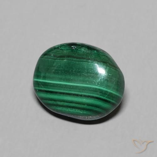 Malaquita Verde Natural 2.95ct, oval, Opaco