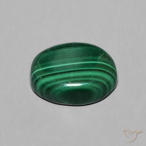 Malaquita Verde Natural 2.95ct, oval, Opaco