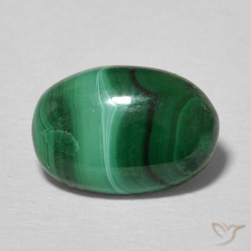 Malaquita verde natural 2,16ct, corte oval, opaco