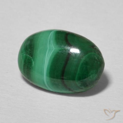 Malaquita verde natural 2,16ct, corte oval, opaco