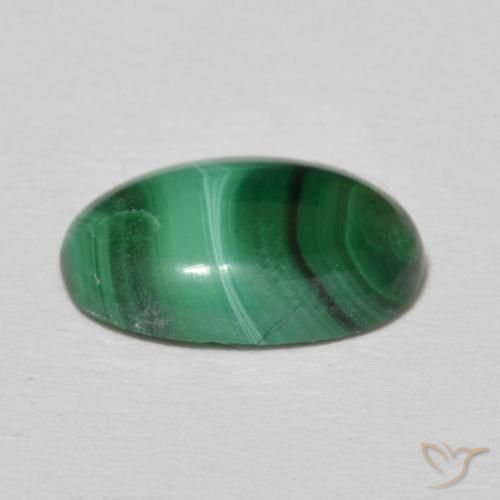 Malaquita verde natural 2,16ct, corte oval, opaco