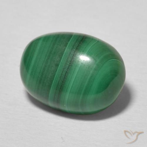 Malaquita Verde médio Natural 3.55ct, oval, Opaco