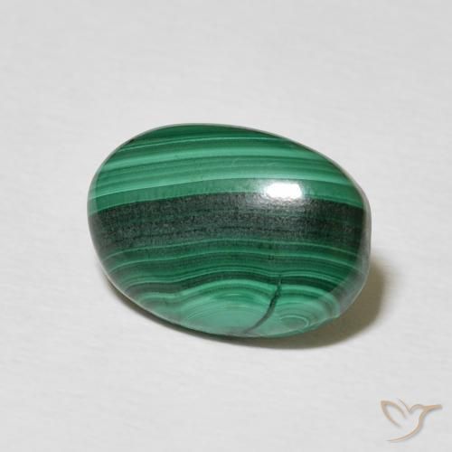 Malaquita Verde escuro Natural 3.85ct, oval, Opaco
