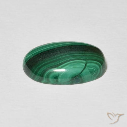 Malaquita Verde escuro Natural 3.85ct, oval, Opaco