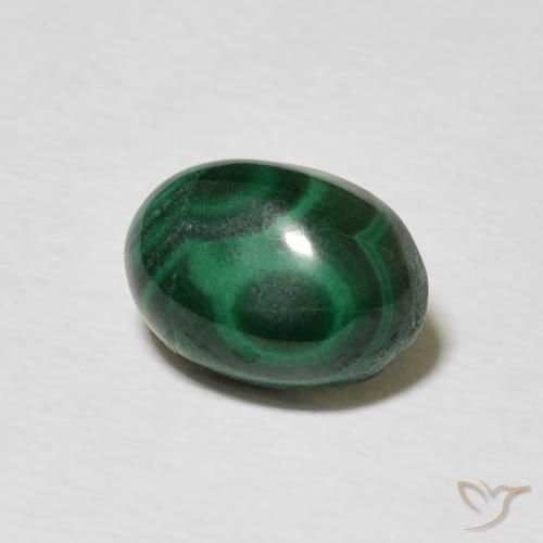 Malaquita Verde escuro Natural 2.60ct, oval, Opaco