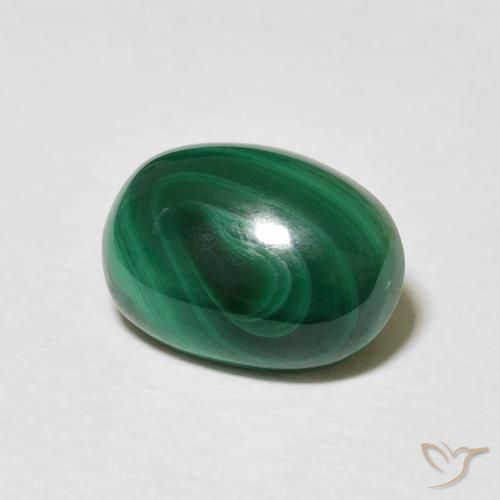 Malaquita Verde médio Natural 3.34ct, oval, Opaco
