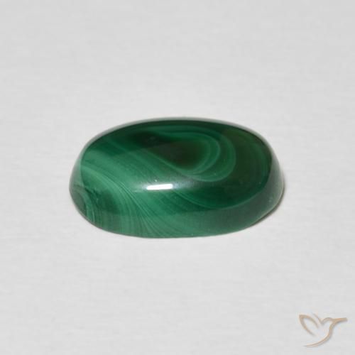 Malaquita Verde médio Natural 3.34ct, oval, Opaco