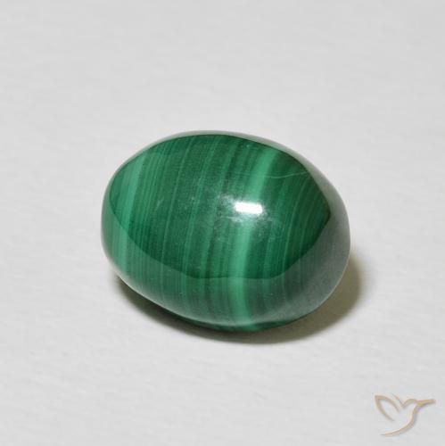 Malaquita Verde Multicolor Natural 5.17ct, oval, Opaco